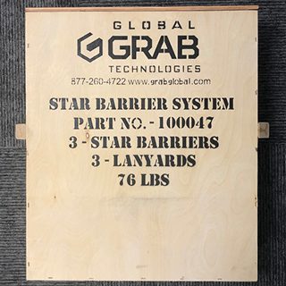 STAR Barrier 3ft Assy Powdercoated Yellow With Case, Without Sign (Set)